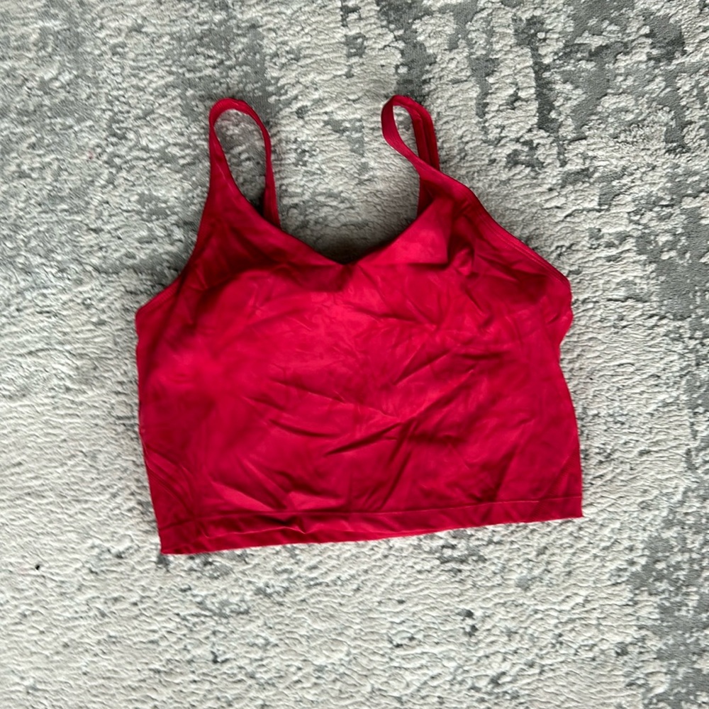 Red cropped top/ sports bra
